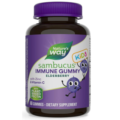 LowCostPh | Nature's Way, Sambucus Gummies, Standardized Elderberry, For Adult and Kids 60 Gummies