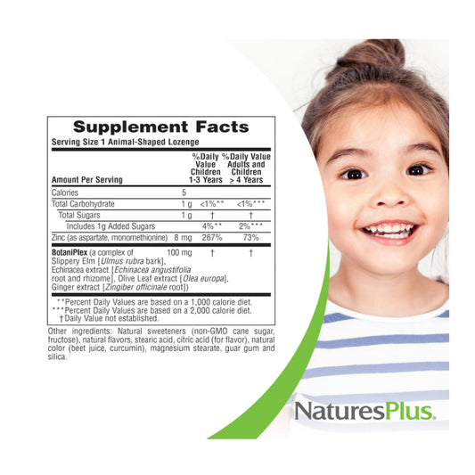 LowCostPH | NaturesPlus Animal Parade KidZinc, Tangerine Flavor - 90 Animal-Shaped Lozenges - Organi