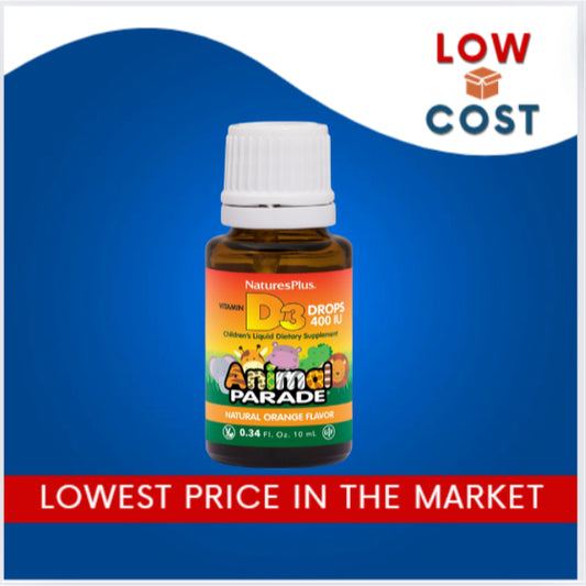 LowCostPh | Natural Factors, NaturesPlus Animal Parade, Vitamin D3 for Kids, 10 mcg (400 IU) | Drops