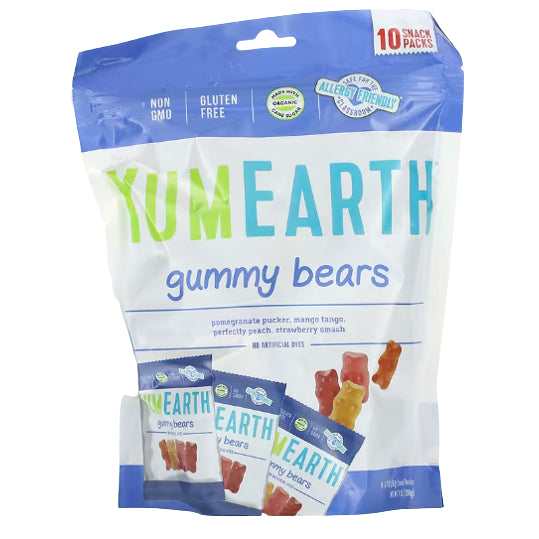 Lowcostph | YumEarth, Gummy Bears, Assorted Flavors, 10 Snack Packs, 0.7 oz (19.8 g) Each