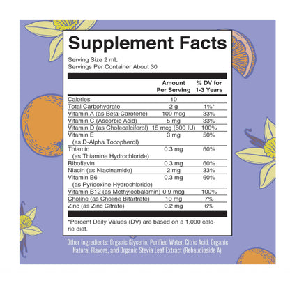 USAOnhand| MaryRuth Organics, Organic Toddler, Multivitamin Liquid Drops, Elderberry, Iron 1-3 Years
