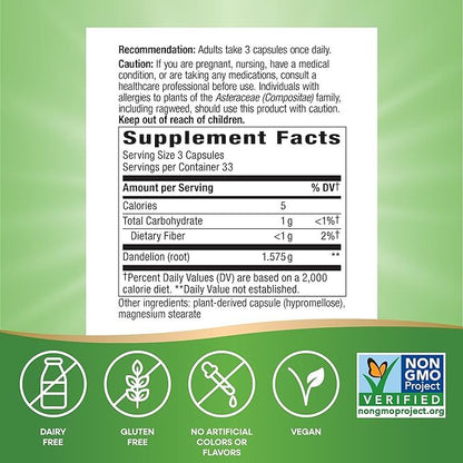 Nature's Way, Dandelion Root ( Liver Support, Digestive Aid & Overall Detoxification )