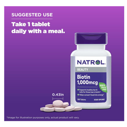 LowCostPh | Na trol, Biotin, 1,000 mcg, 100 Tablets