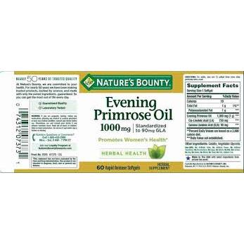 Nature's Bounty, Evening Primrose Oil, 1,000 mg, 60 Rapid Release Softgels