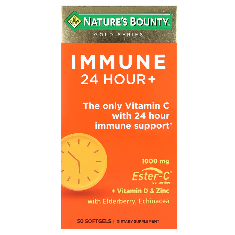 Nature's Bounty, Gold Series, Immune 24 Hour+, 1,000 mg, 50 Softgels