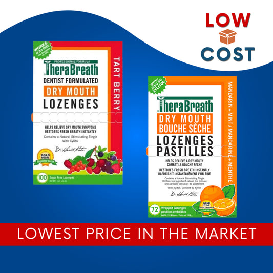 LowCostPh | TheraBreath, Dry Mouth Lozenges, Sugar Free, Tart Berry, Mandarin  (Sold per Lozenges)