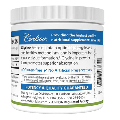 LowCostPH| Carlson - Glycine Powder, 2000 mg Glycine, Amino Acid Powder, Energy Production, Muscle