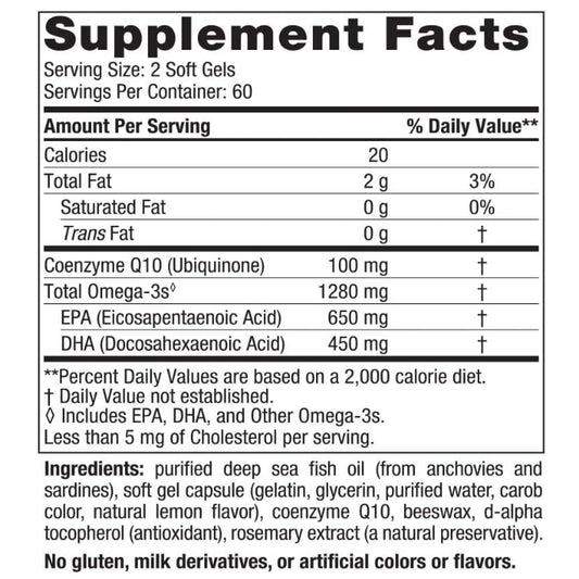 Lowcostph | Nordic Naturals, Ultimate Omega, Lemon, 1,280 mg, Fish Gelatin | Ultimate Omega + CoQ10,