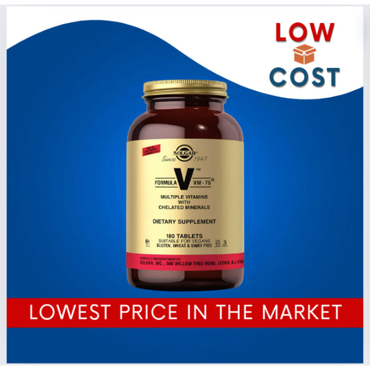 LowCostPH | Solgar, Formula V, VM-75, Multiple Vitamins with Chelated Minerals, 180 Tablets