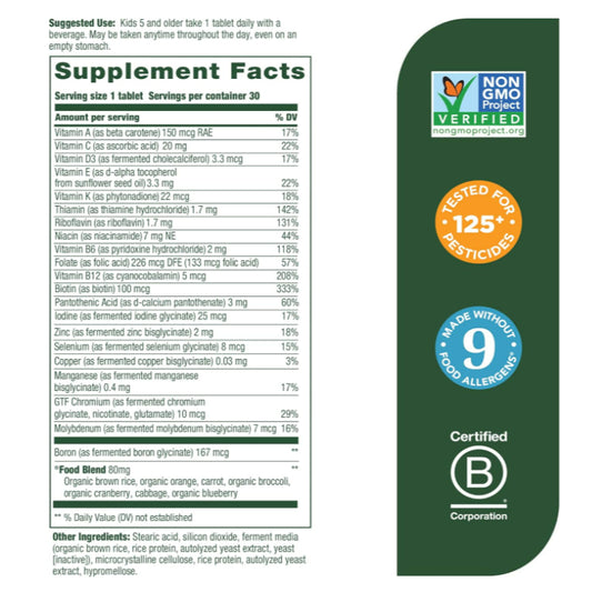 LowCostPH | MegaFood, Kids One Daily Multivitamin, 30 Tablets|Kid MegaFlora 5billion CFU| NaturesWay