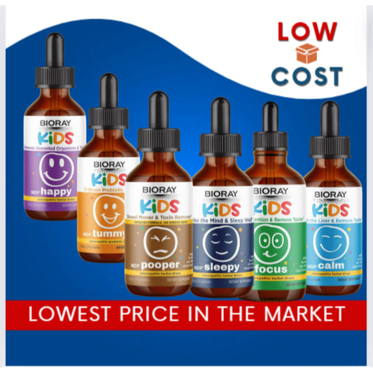 LowCostPh | Bioray, Kids, NDF, Tummy, Sleepy, Happy, Calm, Popper, 2 fl oz | 4 fl oz