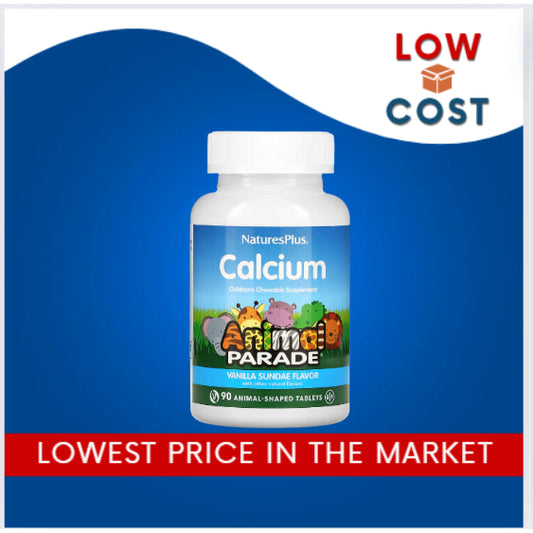 LowCost PH| NaturesPlus, Animal Parade, Calcium, Children's Chewable Supplement, Vanilla Sundae, 90