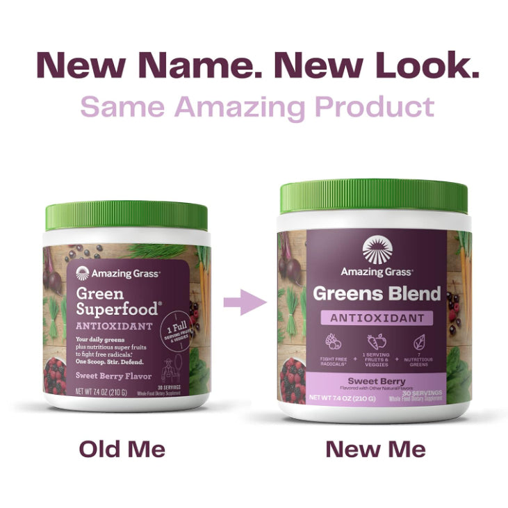 LowCostPh | Amazing Grass, Green Blend Antioxidant, Sweet Berry, 7.4 oz (210 g), Supports Digestive