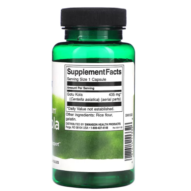 Swanson Ph | Swanson, Full Spectrum Gotu Kola, 435 mg, Turmeric, Astragalus & Gotu Kola Complex,