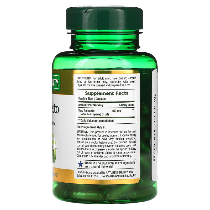 Nature's Bounty, Saw Palmetto, 450 mg