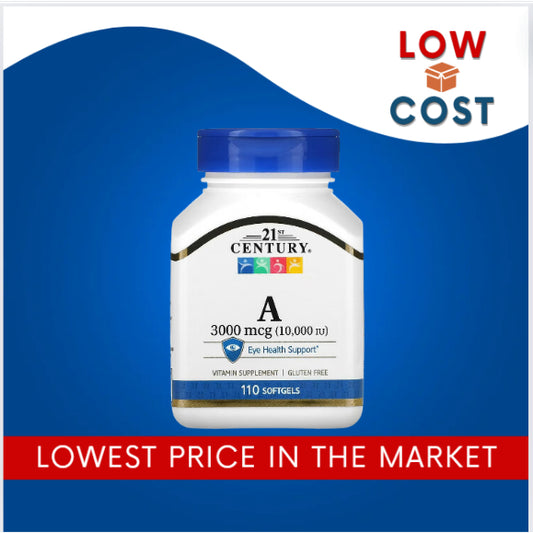 LowCostPH | 21st Century Vitamin A 10,000 IU Softgels, 110 Count. Eye Health Support.