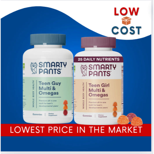 LowCostPh | SmartyPants, Teen Guy/Girl Formula, Lemon Lime, Cherry, and Orange, mixed 120 Gummies