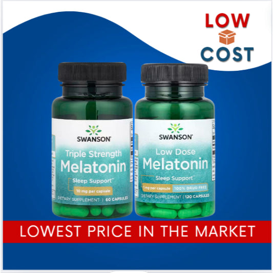 LowCostPh | Swanson, Triple Strength Melatonin, 10 mg, 60 Capsules