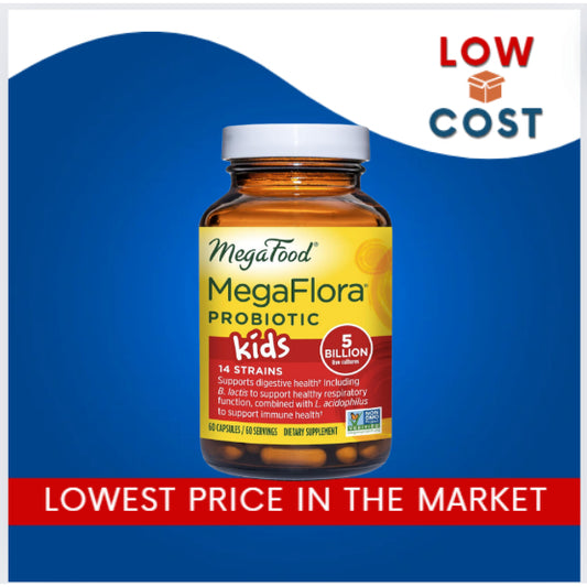 LowCost PH| MegaFood, Kids Probiotic, MegaFlora, 5 Billion CFU, 60 Capsules