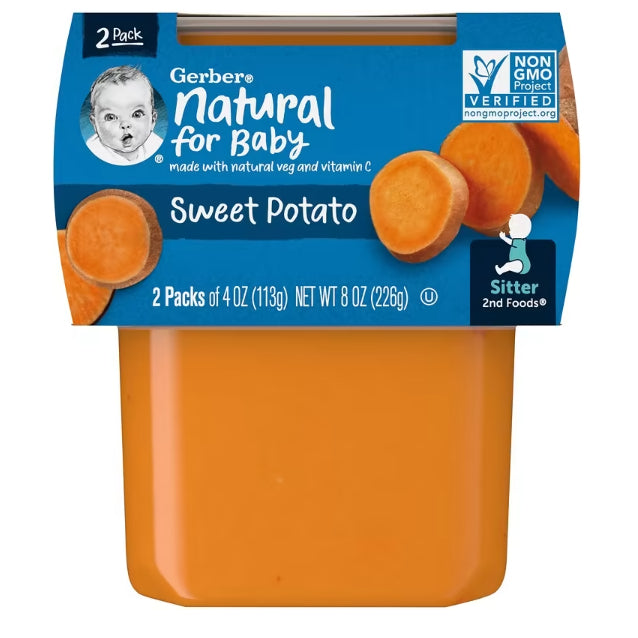 Little Sunshine | Gerber Puree, 2nd Food Baby, 2 Pack, 4 oz (113 g) Each Puree