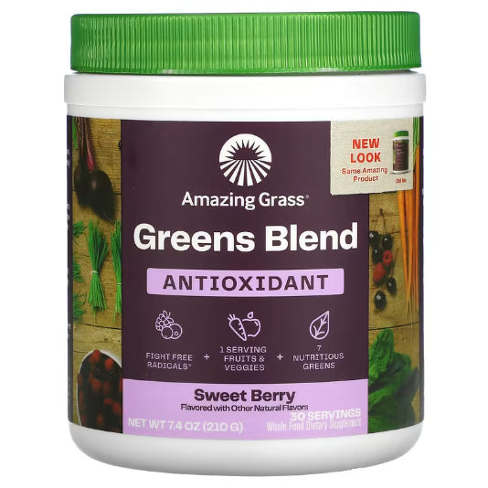 LowCostPh | Amazing Grass, Green Blend Antioxidant, Sweet Berry, 7.4 oz (210 g), Supports Digestive