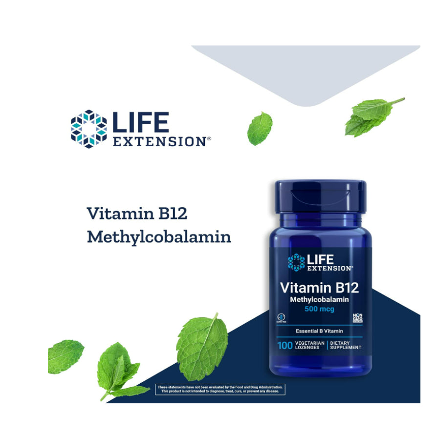 LowCostPH| Life Extension Vitamin B12 Methylcobalamin 500mcg - Vitamin B12 100 vegetarian Lozenges