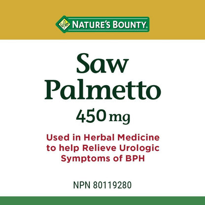 Nature's Bounty, Saw Palmetto, 450 mg