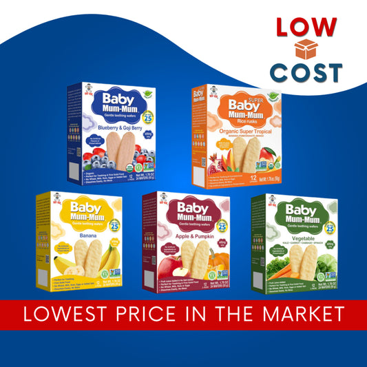 Low Cost PH | Mum-Mum, Original Rice Rusks, Banana, Apple Pumpkin, 24 Rusks, 1.76 oz.