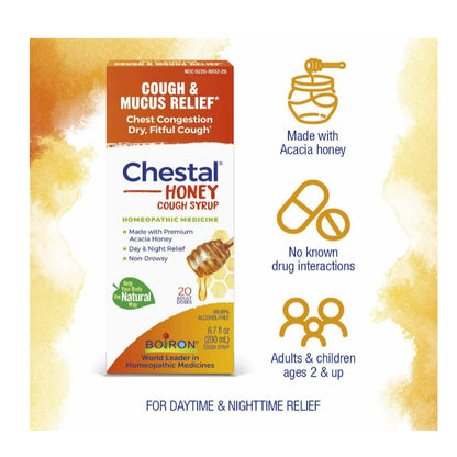 Lowcostph | Boiron, Chestal Adult, Honey, Cough & Chest Congestion, 6.7 fl oz for  2+ Kids & Adult