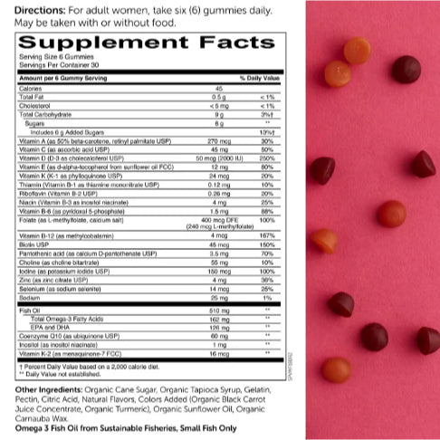 LowCostPH | SmartyPants, Women's Multi & Omegas , Lemon Creme, Blueberry, and Orange, 180 Gummies