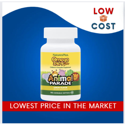 LowCostPh | NaturesPlus, Animal Parade®, Omega 3/6/9 Junior, Natural Lemon, 90 Chewable Softgels