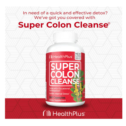 LowCostPH| Health Plus Super Colon Cleanse 10 Day Gentle Gut Cleanse Detox, Psyllium Husk, Probiotic