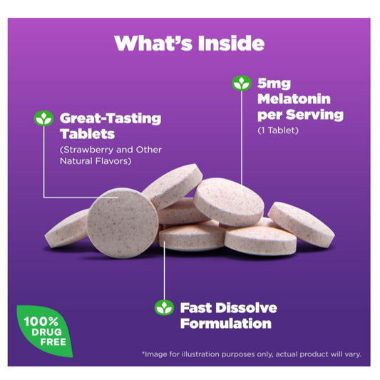 USAOnhand| Non Habit Sleep Melatonin 3mg for Adults Non GMO|Vegan|Vegetarian