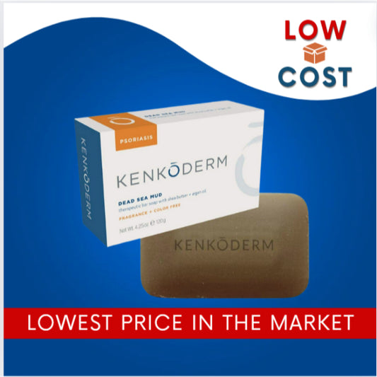 LowCostPH| Kenkoderm Psoriasis Dead Sea Mud Soap with Argan Oil & Shea Butter, 4.25 oz, 1 Bar