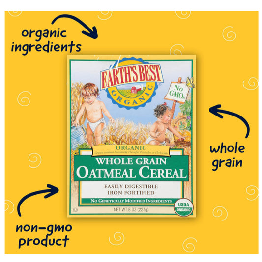 LowCostPh | Earth's Best, Organic Whole Grain Oatmeal Cereal, 8 oz (227 g)