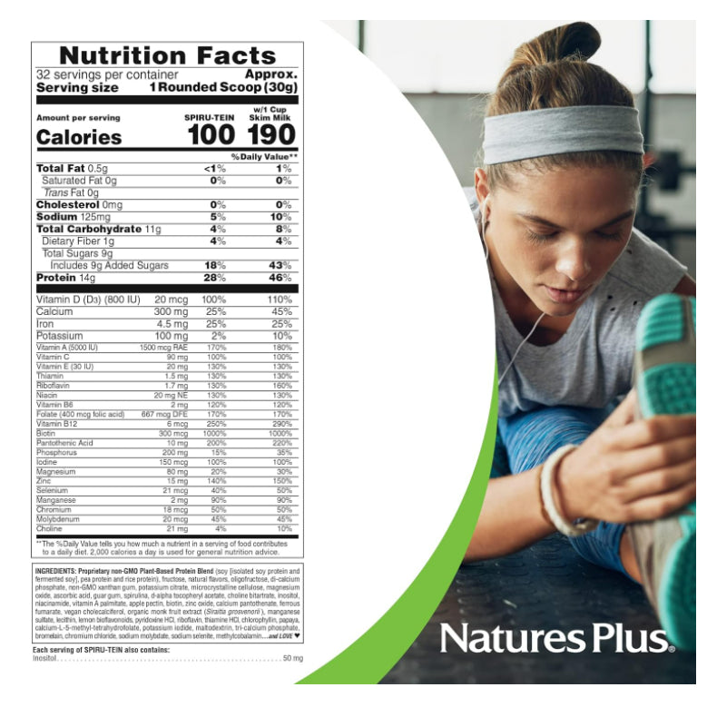 LowCost PH| NaturesPlus, Spiru-Tein, Protein Powder Meal, Vanilla, 2.12 lbs (960 g)