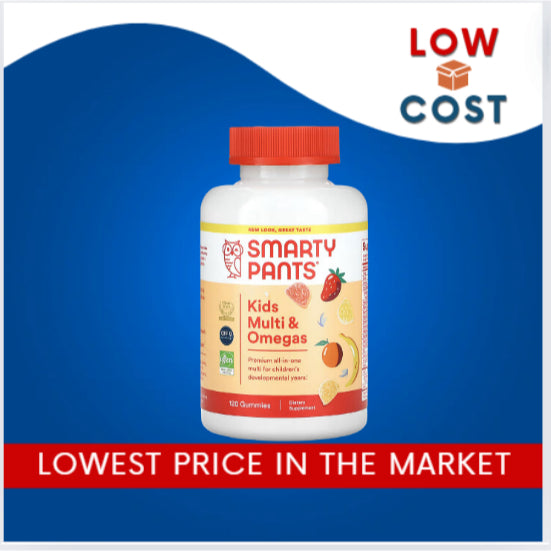 LowCostPh | SmartyPants, Kids Formula, Multi and Omega 3s, Strawberry Banana, Orange and Lemon, 120
