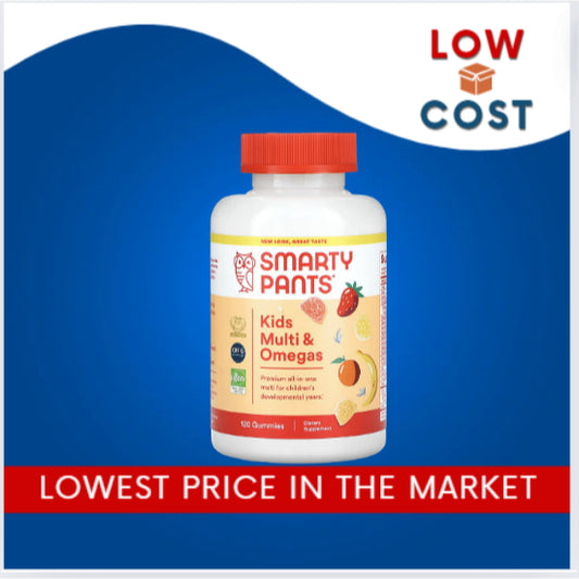 LowCostPh | SmartyPants, Kids Formula, Multi and Omega 3s, Strawberry Banana, Orange and Lemon, 120