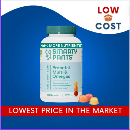 LowCost PH| SmartyPants, Prenatal Multi & Omegas, Lemon, Orange and Strawberry Banana, 120 Gummies