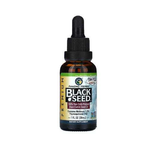 USAOnhand| Amazing Herbs, Black Seed, 100% Pure Cold-Pressed Black Cumin Seed Oil, 4 fl oz (120 ml)