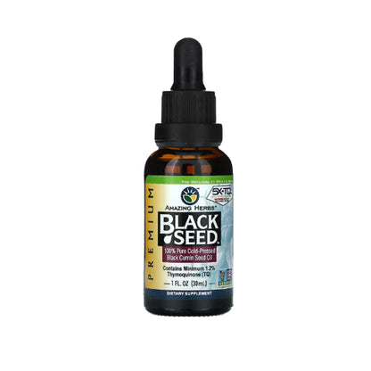 USAOnhand| Amazing Herbs, Black Seed, 100% Pure Cold-Pressed Black Cumin Seed Oil, 4 fl oz (120 ml)