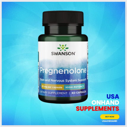 USAOnhand| Swanson, Pregnenolone, High Potency, 25 mg, 60 Capsules