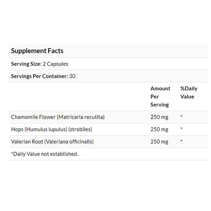 Swanson Ph | Swanson, Full Spectrum Valerian, Chamomile & Hops, 60 Capsules.Stress Support Herbal