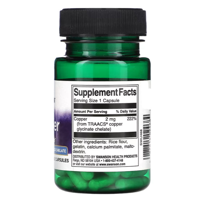 LowCostPH | Swanson, Albion Copper, 2 mg, 60 Capsules. Cellular Health, Amino Acid Chelate
