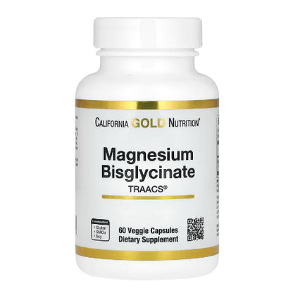 LowCostPh | California Gold Nutrition, Magnesium Bisglycinate, Albion TRAACS®, 100 mg, 60 Veggie Cap
