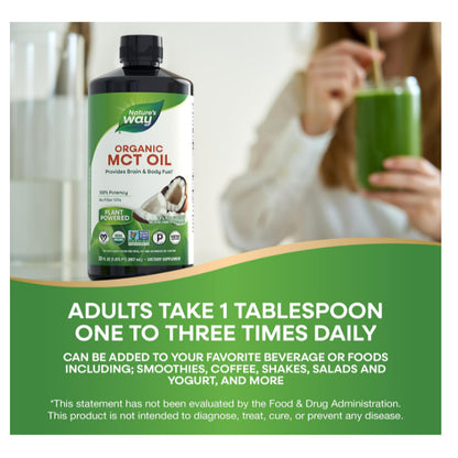 LowCost PH| Nature's Way Organic MCT Oil, Brain and Body Fuel from Coconuts*, C8 Caprylic Acid