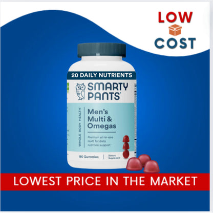 LowCost PH| SmartyPants, Men's Multi & Omegas Gummies, Lemon Creme, Blueberry and Blackberry, 180 Gu
