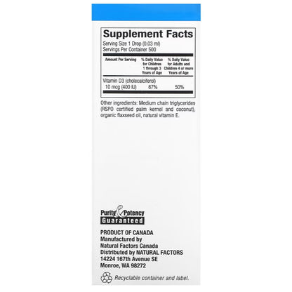 LowCost PH| Natural Factors, Vitamin D3 400 IU, Supports Strong Bones, Teeth and Immune Function.
