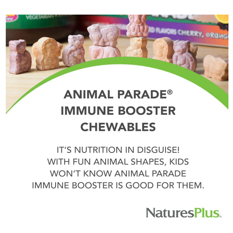 LowCost PH| Natures Plus Animal Parade Immune Booster - Tropical Berry Flavor - 90 Animal-Shaped Che