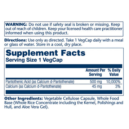 LowCost PH| Solaray, Pantothenic Acid, 500 mg, 100 | 250 VegCaps| Cholesterol & Heart Health